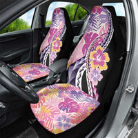 Aloha Vintage Hibiscus Lei Seamless Pattern Car Seat Cover - Polynesian Pride