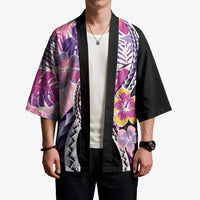 Aloha Vintage Hibiscus Lei Seamless Pattern Kimono LT9 - Polynesian Pride