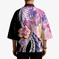Aloha Vintage Hibiscus Lei Seamless Pattern Kimono LT9 - Polynesian Pride