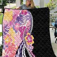 Aloha Vintage Hibiscus Lei Seamless Pattern Quilt LT9 Pink - Polynesian Pride