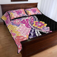 Aloha Vintage Hibiscus Lei Seamless Pattern Quilt Bed Set - Polynesian Pride