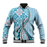 Aloha Vintage Palaka Floral Hawaiian Quilt Baseball Jacket Uliuli Motif - Polynesian Pride