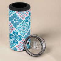 Aloha Vintage Palaka Floral Hawaiian Quilt 4 in 1 Can Cooler Tumbler Uliuli Motif - Polynesian Pride
