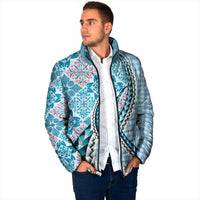 Aloha Vintage Palaka Floral Hawaiian Quilt Padded Jacket Uliuli Motif - Polynesian Pride