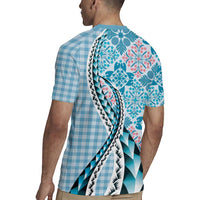Aloha Vintage Palaka Floral Hawaiian Quilt Rugby Jersey Uliuli Motif - Polynesian Pride
