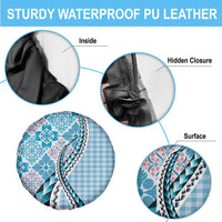 Aloha Vintage Palaka Floral Hawaiian Quilt Spare Tire Cover Uliuli Motif - Polynesian Pride