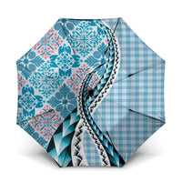 Aloha Vintage Palaka Floral Hawaiian Quilt Umbrella Uliuli Motif - Polynesian Pride