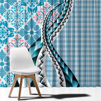 Aloha Vintage Palaka Floral Hawaiian Quilt Window Curtain Uliuli Motif - Polynesian Pride