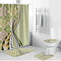 Aloha Vintage Palaka Floral Hawaiian Quilt Bathroom Set Omaomao Motif - Polynesian Pride