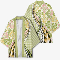 Aloha Vintage Palaka Floral Hawaiian Quilt Kimono Omaomao Motif - Polynesian Pride