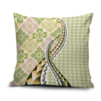 Aloha Vintage Palaka Floral Hawaiian Quilt Pillow Cover Omaomao Motif - Polynesian Pride