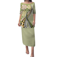 Aloha Vintage Palaka Floral Hawaiian Quilt Puletasi Omaomao Motif - Polynesian Pride