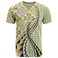 Aloha Vintage Palaka Floral Hawaiian Quilt T Shirt Omaomao Motif - Polynesian Pride
