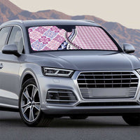 Aloha Vintage Palaka Floral Hawaiian Quilt Auto Sun Shade Akala Motif - Polynesian Pride