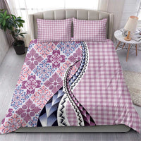 Aloha Vintage Palaka Floral Hawaiian Quilt Bedding Set Akala Motif - Polynesian Pride