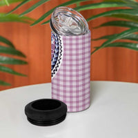 Aloha Vintage Palaka Floral Hawaiian Quilt 4 in 1 Can Cooler Tumbler Akala Motif - Polynesian Pride