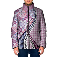 Aloha Vintage Palaka Floral Hawaiian Quilt Padded Jacket Akala Motif - Polynesian Pride