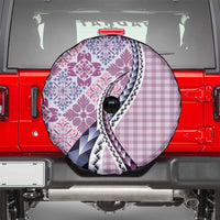 Aloha Vintage Palaka Floral Hawaiian Quilt Spare Tire Cover Akala Motif - Polynesian Pride