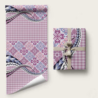 Aloha Vintage Palaka Floral Hawaiian Quilt Wrapping Paper Akala Motif - Polynesian Pride