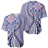 Aloha Vintage Palaka Floral Hawaiian Quilt Baseball Jersey Poni Motif - Polynesian Pride