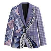 Aloha Vintage Palaka Floral Hawaiian Quilt Blazer Poni Motif - Polynesian Pride