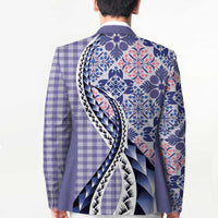 Aloha Vintage Palaka Floral Hawaiian Quilt Blazer Poni Motif - Polynesian Pride