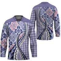 Aloha Vintage Palaka Floral Hawaiian Quilt Hockey Jersey Poni Motif LT9 - Polynesian Pride