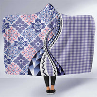 Aloha Vintage Palaka Floral Hawaiian Quilt Hooded Blanket Poni Motif - Polynesian Pride