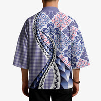 Aloha Vintage Palaka Floral Hawaiian Quilt Kimono Poni Motif - Polynesian Pride