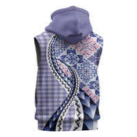 Aloha Vintage Palaka Floral Hawaiian Quilt Sleeveless Zip Hoodie Poni Motif LT9 - Polynesian Pride