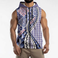 Aloha Vintage Palaka Floral Hawaiian Quilt Sleeveless Zip Hoodie Poni Motif LT9 - Polynesian Pride