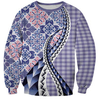 Aloha Vintage Palaka Floral Hawaiian Quilt Sweatshirt Poni Motif - Polynesian Pride