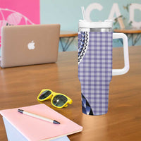 Aloha Vintage Palaka Floral Hawaiian Quilt Tumbler With Handle Poni Motif - Polynesian Pride