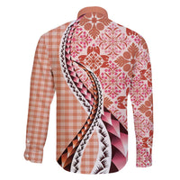 Aloha Vintage Palaka Floral Hawaiian Quilt Family Matching Short Sleeve Bodycon Dress and Hawaiian Shirt Ulaula Motif - Polynesian Pride