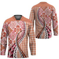 Aloha Vintage Palaka Floral Hawaiian Quilt Hockey Jersey Ulaula Motif LT9 - Polynesian Pride