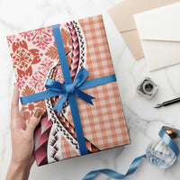 Aloha Vintage Palaka Floral Hawaiian Quilt Wrapping Paper Ulaula Motif - Polynesian Pride