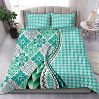 Aloha Vintage Palaka Floral Hawaiian Quilt Bedding Set Polu Motif - Polynesian Pride