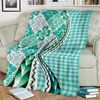 Aloha Vintage Palaka Floral Hawaiian Quilt Blanket Polu Motif - Polynesian Pride