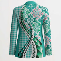 Aloha Vintage Palaka Floral Hawaiian Quilt Blazer Polu Motif - Polynesian Pride