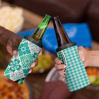 Aloha Vintage Palaka Floral Hawaiian Quilt 4 in 1 Can Cooler Tumbler Polu Motif - Polynesian Pride