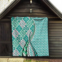 Aloha Vintage Palaka Floral Hawaiian Quilt Quilt Polu Motif - Polynesian Pride