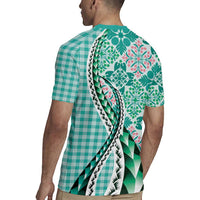 Aloha Vintage Palaka Floral Hawaiian Quilt Rugby Jersey Polu Motif - Polynesian Pride