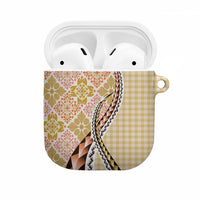 Aloha Vintage Palaka Floral Hawaiian Quilt AirPods Case Melemele Motif LT9 Yellow - Polynesian Pride