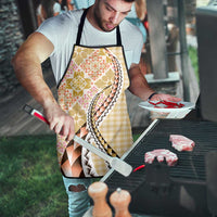 Aloha Vintage Palaka Floral Hawaiian Quilt Apron Melemele Motif - Polynesian Pride