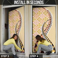 Aloha Vintage Palaka Floral Hawaiian Quilt Door Cover Melemele Motif - Polynesian Pride