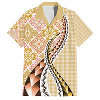 Aloha Vintage Palaka Floral Hawaiian Quilt Hawaiian Shirt Melemele Motif - Polynesian Pride