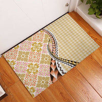 Aloha Vintage Palaka Floral Hawaiian Quilt Rubber Doormat Melemele Motif - Polynesian Pride