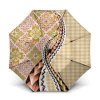 Aloha Vintage Palaka Floral Hawaiian Quilt Umbrella Melemele Motif - Polynesian Pride