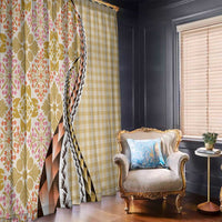 Aloha Vintage Palaka Floral Hawaiian Quilt Window Curtain Melemele Motif - Polynesian Pride