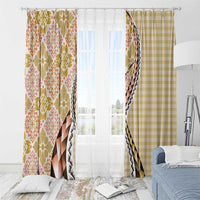 Aloha Vintage Palaka Floral Hawaiian Quilt Window Curtain Melemele Motif - Polynesian Pride